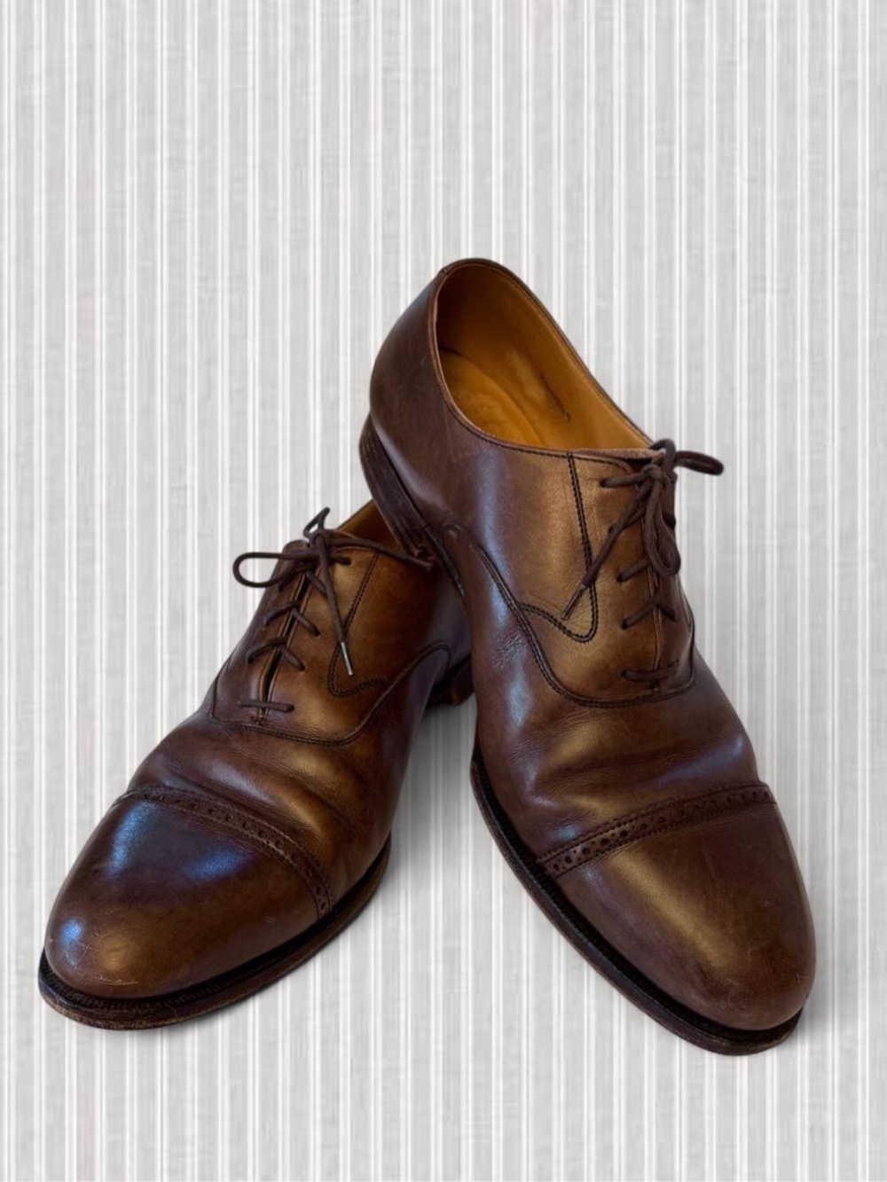 Peal & Co Brooks Brothers English Cap Toe Oxfords 12D Brown